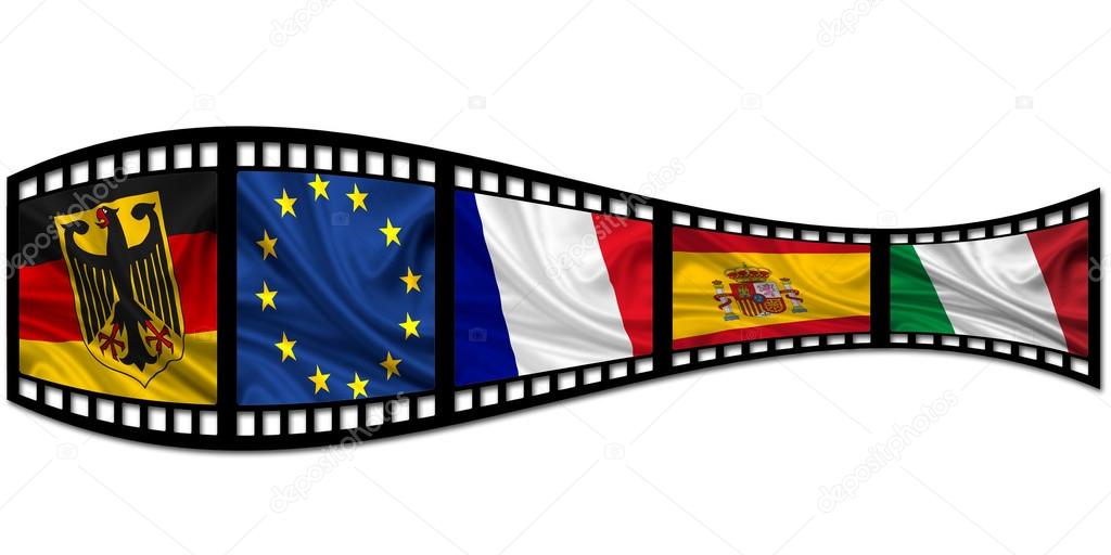 Országok és zászlók illusztráció